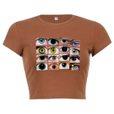 Different Eye Color Crop Top